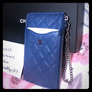 Chanel Blue Roi Phone Wallet w/ SHW